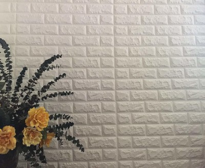 HOMEMATES Decorative White Wallpaper(70 cm x 70 cm, Pack of 10)