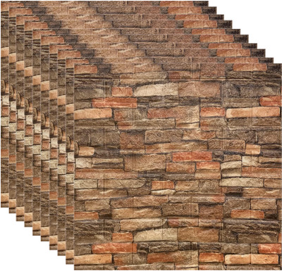 BDM Vinyl Abstract Brown Wallpaper(L x W: 70 cm x 77 cm)