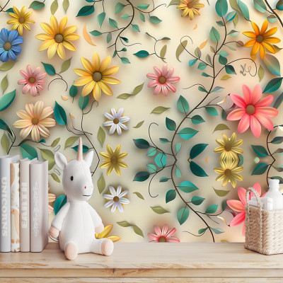 digital print world Abstract Multicolor Wallpaper(130 cm x 40 cm)