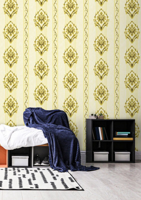 Design Studio Paper Decorative Gold Wallpaper(L x W: 1000 cm x 53 cm)