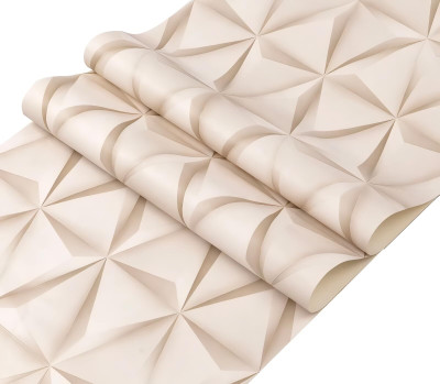 ASSBRI SHOPEE PVC Abstract Beige Wallpaper(L x W: 45 cm x 1000 cm)