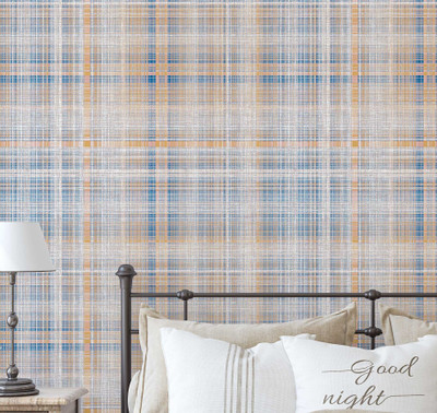 S4Sassy Vinyl Decorative Blue Wallpaper(L x W: 304 cm x 63 cm)