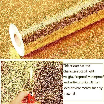 CW Vinyl Decorative Gold Wallpaper(L x W: 200 cm x 60 cm)