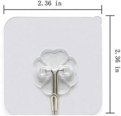 WebDealz 1 Set of 6 Adhesive Kitchen/Bathroom/Cabinet Multi-Function Utility Hook X6.386 Hook 6(Pack of 1)