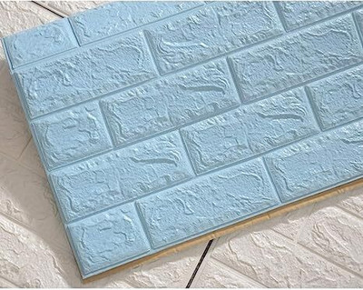 Ansari Decor Embossed Abstract Blue Wallpaper(L x W: 77 cm x 70 cm, Pack of 5)