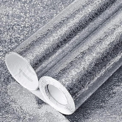 JIGSHTIAL Foils Abstract Silver Wallpaper(L x W: 60 cm x 200 cm)
