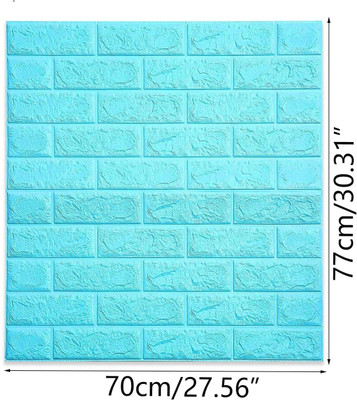 metreno Vinyl Decorative Blue Wallpaper(L x W: 77 cm x 70 cm)