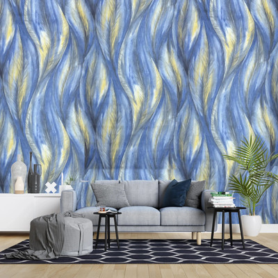 FOKRIM Vinyl Decorative Blue Wallpaper(L x W: 300 cm x 40 cm)