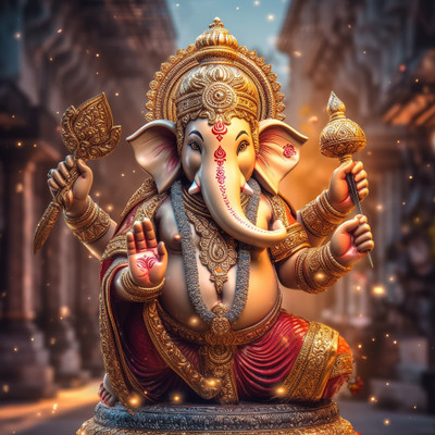 illusion Religious Multicolor Wallpaper(121 cm x 121 cm)