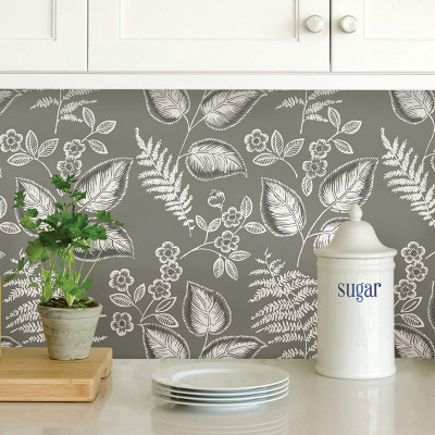 TheBlackstone Vinyl Abstract Grey Wallpaper(L x W: 100 cm x 45 cm)