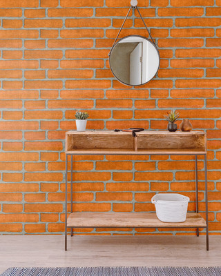 Asian Paints Vinyl Classics Orange Wallpaper(L x W: 500 cm x 45 cm)