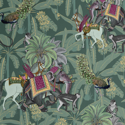 S4Sassy Vinyl Animals Multicolor Wallpaper(L x W: 304 cm x 63 cm)