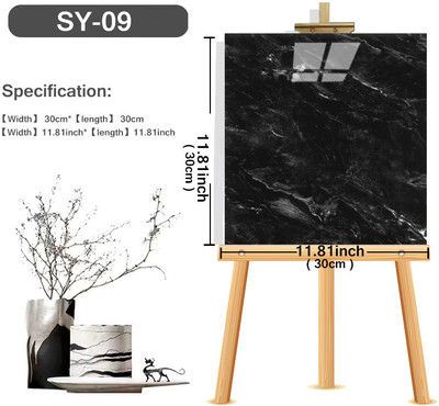 Diseno Vinyl Decorative Black Wallpaper(L x W: 30 cm x 30 cm)