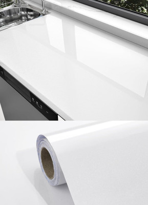 HOME13 Vinyl Decorative White Wallpaper(L x W: 60 cm x 200 cm)