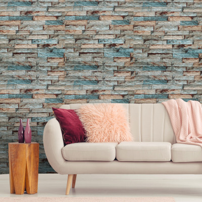Peijinsart Vinyl Abstract Multicolor Wallpaper(L x W: 77 cm x 70 cm)