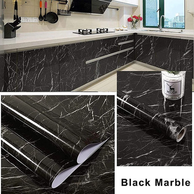 Prixzon Foils Abstract Black Wallpaper(L x W: 60 cm x 200 cm)