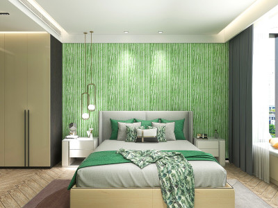 Flipkart SmartBuy Embossed Art & Paintings White, Green Wallpaper(L x W: 500 cm x 45 cm)