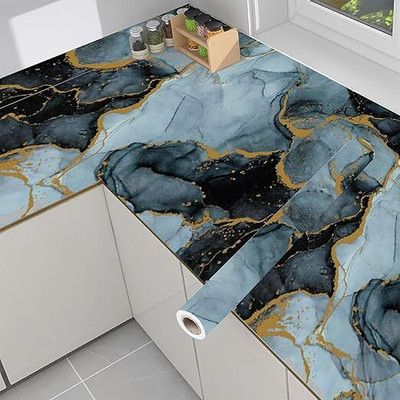 JECOBA Vinyl Decorative Grey, Gold Wallpaper(L x W: 60 cm x 200 cm, Pack of 4)