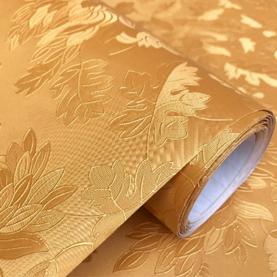HOMEMATES Vinyl Decorative Gold Wallpaper(L x W: 100 cm x 45 cm)