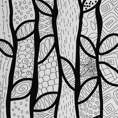 S4Sassy Vinyl Floral & Botanical Black Wallpaper(L x W: 152 cm x 63 cm)