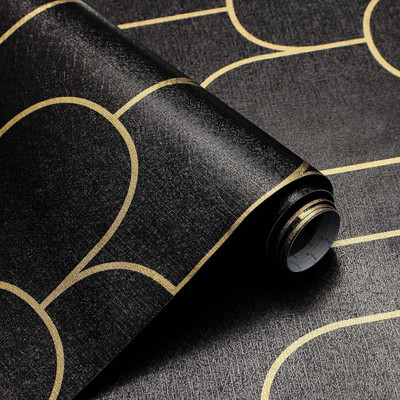 FOKRIM Vinyl Decorative Black Wallpaper(L x W: 200 cm x 45 cm)