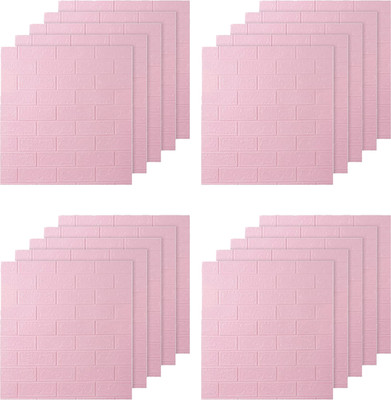 KUBER INDUSTRIES Vinyl Decorative Pink Wallpaper(L x W: 77 cm x 70 cm, Pack of 20)