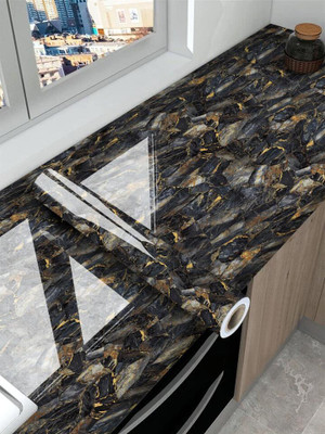 Onbet Vinyl Architecture Black Wallpaper(L x W: 200 cm x 60 cm)
