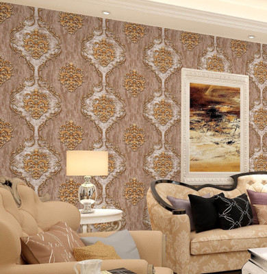 PERFECT DECOR Abstract Brown Wallpaper(1000 cm x 53 cm)