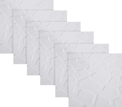 KUBER INDUSTRIES Decorative White Wallpaper(70 cm x 70 cm, Pack of 6)