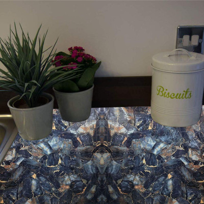 KAKADIYA ENTERPRISE Vinyl Classics Blue Wallpaper(L x W: 20 cm x 10 cm)