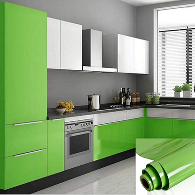 WELLSHIP Vinyl Abstract Green Wallpaper(L x W: 139.7 cm x 35 cm)