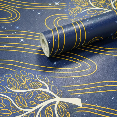 KAAF Vinyl Architecture Blue Wallpaper(L x W: 1000 cm x 45 cm)