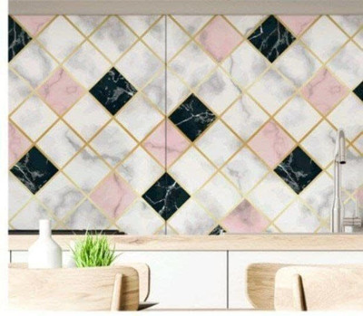 NOOREV ART Abstract White Wallpaper(127 cm x 40 cm, Pack of 2)