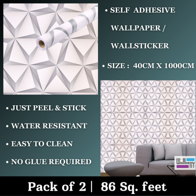 AMBEY DÉCOR Vinyl Abstract Multicolor Wallpaper(L x W: 240 cm x 40 cm)