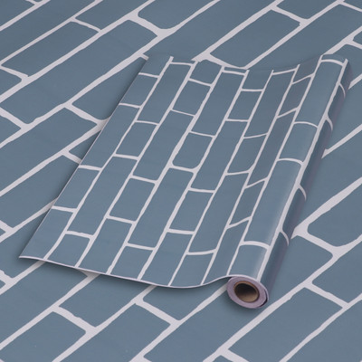 PRINIX Decor Vinyl Abstract Blue Wallpaper(L x W: 240 cm x 40 cm, Pack of 2)