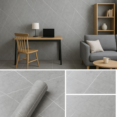 laheri Foils Abstract Grey Wallpaper(L x W: 60 cm x 200 cm)