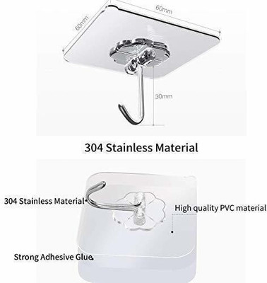 SJK (Pack of 10) New ABS Hook Towel Hanger for Kitchen/Bathroom/Utensil PINX20.599 Hook 10(Pack of 1)
