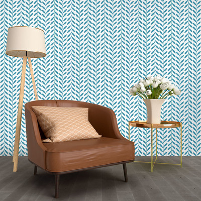 Guru Production Vinyl Decorative Blue Wallpaper(L x W: 1000 cm x 45 cm)
