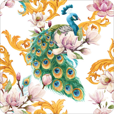 WallDaddy 40 cm Lotus Mor Self Adhesive Sticker(Pack of 1)