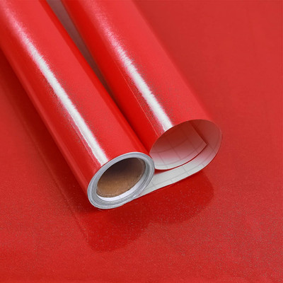 HOME13 Decorative Red Wallpaper(60 cm x 152 cm)
