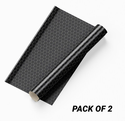 Guru Production Vinyl Decorative Black Wallpaper(L x W: 300 cm x 45 cm, Pack of 2)