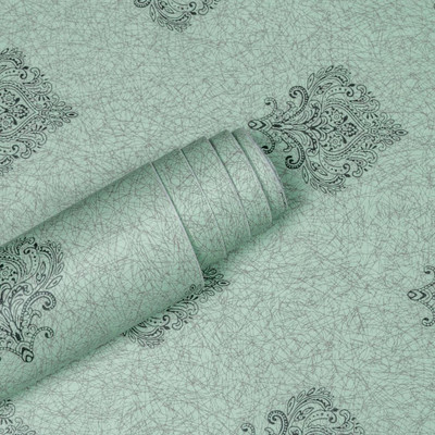 Wallmonks Vinyl Abstract Green Wallpaper(L x W: 300 cm x 45 cm)