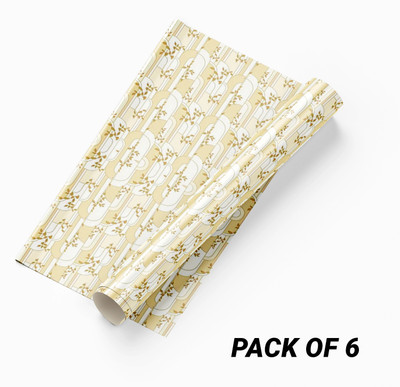 FOKRIM Vinyl Decorative Gold Wallpaper(L x W: 300 cm x 45 cm, Pack of 6)