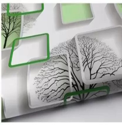 Pringo Vinyl Abstract Green Wallpaper(L x W: 500 cm x 45 cm)
