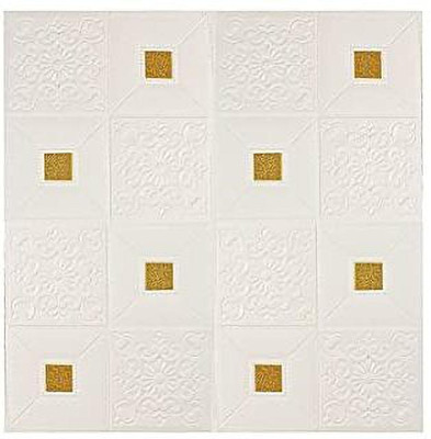 SeaRegal Embossed Architecture White Wallpaper(L x W: 70 cm x 70 cm, Pack of 8)