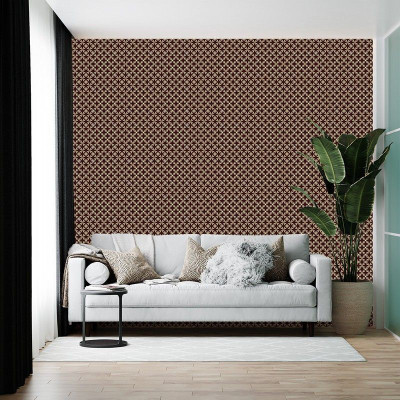 BRITISH TERMINAL Vinyl Abstract Brown Wallpaper(L x W: 200 cm x 45 cm)