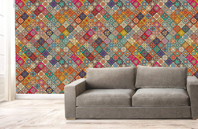 LA NEELJA Paper Nature Multicolor Wallpaper(L x W: 200 cm x 60 cm)