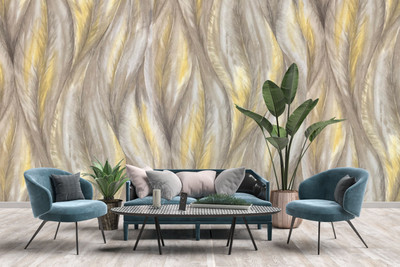 Guru Production Vinyl Decorative Yellow Wallpaper(L x W: 200 cm x 40 cm, Pack of 2)