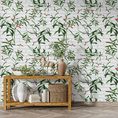 Guru Production Architecture Green Wallpaper(244 cm x 41 cm)