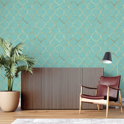Guru Production Vinyl Abstract Green Wallpaper(L x W: 244 cm x 41 cm)
